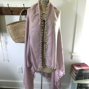 Lavender Wrap/Scarf/Poncho with Pom-poms
